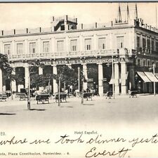 Pre-1907 Montevideo, Uruguay Litho Photo Hotel Espanol Enrique Moneda Post A15 picture