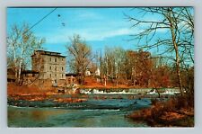 Parke County IN, Mansfield Water Power Mill, Indiana Vintage Postcard picture