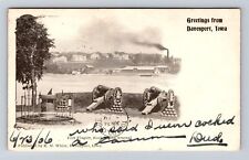 Davenport IA-Iowa, General Greetings, Ft Flagler, Rock Island Vintage Postcard picture