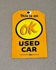 VINTAGE 12” OK USED CARS PORCELAIN SIGN CAR GAS OIL TRUCK picture