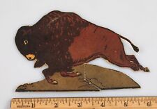 Vintage 1930s Cardboard Stand Up Die Cut Litho Game Piece Buffalo Bison picture