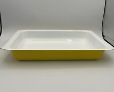 9x13 Large Roaster Enamel Cast Iron Yellow Pan Unbranded No Lid picture