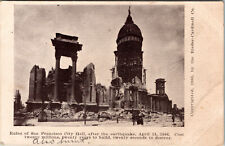 San Francisco California 1906 Fire Scene City Hall Ruins Antique Postcard C-1906 picture