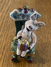 Blue Sky Pig in Chair Ornament By Heather Goldminc Signed 3.5” Tall picture