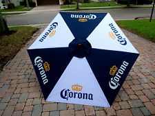 Corona Beer White Blue Patio Umbrella Wooden Pole 8 ft Bar Furniture NEW picture