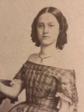 CDV Studio Photograph Of Victoria Era Woman In Dress Circa 1880's picture