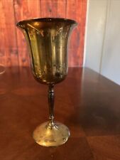 Vintage Brass Long Stem Goblet Flaired Mouth Brass Goblet India picture