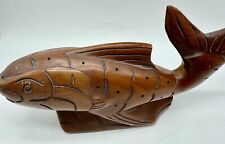 Hand Carved Wooden Vintage Fish 8.5” Long  Sculpture Made In Haiti RARE picture