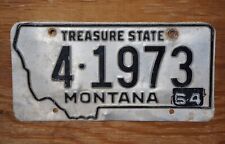 1963 - 1964 Montana License Plate With TAB # 4 - 1973 picture