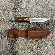 Vintage Sharp TM Hunting Knife w/ Leather Sheath 4 ” Blade - Stainless Japan picture