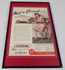 1942 A&P Supermarkets Framed 11x17 ORIGINAL Vintage Advertising Poster picture