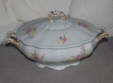 Wm Guerin & Co Limoges France Pink Floral Pattern Serving Bowl with Lid picture