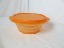 Tupperware Flat Out Collapsible Orange Bowl With Lid 4 Cup #D1 picture