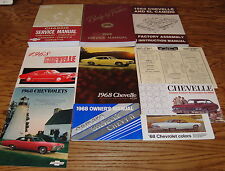 1968 Chevrolet Chevelle Shop Manual Owners Assembly Sales Brochure Lot of 10 picture