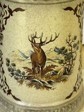 Vintage Alwe Ceramic Lidded Stein Deer and Bugling Elk West Germany picture