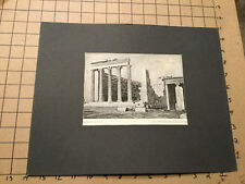 vintage Mounted SCULPTURE Print -ARCHITECTURE - GREECE - ATHENS - ERECHTHEION #4 picture