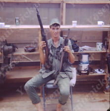 sl54 Original Slide 1960's Vietnam Army soldier w/ weapon 248a picture