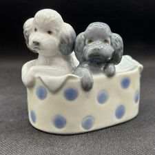 LLadro Handmade In Spain Daisa 1988 NAO Dogs in Basket with Blanket No Issues picture