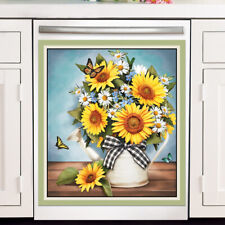 Beautiful Bright Sunflower Bouquet Dishwasher Cover Magnet Kitchen Decor picture