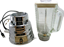VTG Retro Oster Beehive Chrome Blender 2 sp Heavy Square Glass Jar OSTERIZER 50s picture