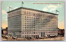 Philadelphia Pennsylvania~John Wanamaker Bldg Street View~PM 1911~Vtg Postcard picture