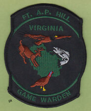 VIRGINIA  FORT A.P. HILL  GAME WARDEN POLICE  SHOULDER PATCH   picture
