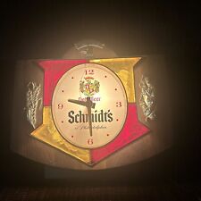 vintage 1960s Schmidt's  Small Lighted Beer Clock Rare HTF Clock DOES NOT WORK picture