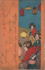 Raphael Kirchner Geisha 1901 Postcard Mailed from Austria to Louisville, USA picture