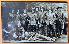 1909 Antique RPPC Real Photo Postcard Butte MT Actors Dressed in Miners Workwear picture