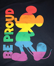 DISNEY MENS XL T-SHIRT TEE MICKEY MOUSE BE PROUD RAINBOW PRIDE COLLECTION NWT picture