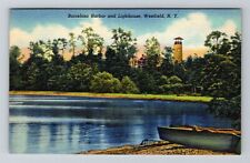 Westfield NY-New York, Barcelona Harbor and Lighthouse Vintage Souvenir Postcard picture