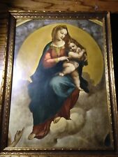 1928 Raffaello Sanzio, Madonna of Foligno Print, Virgin Mary picture