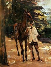 Art Oil painting Max-Liebermann-Man-with-horse impression horse animal art picture