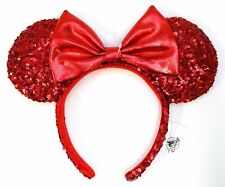 Disney Parks Red Sequins Holiday Minnie Ears Headband picture
