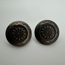 Vintage Navajo Concho Post Earrings - Sterling Silver Stamped picture
