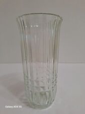 Vintage FTDA Clear Ribbed Vase Translucent Flared Top 8