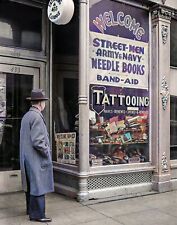 1941 NORFORK TATTOO PARLOUR Color-Tinted PHOTO  (198-t) picture