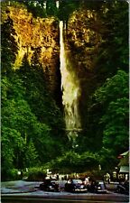 Postcard OR  Multnomah Falls Columbia Gorge Classic Cars, Oregon picture