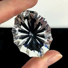 Lot 6 Chandelier Crystal Prism Pendant Cracked Ice Vintage Restoration  picture