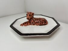 Mottahedeh Italian Octagon Decorative Ceramic Plate with 3D Leopard  picture
