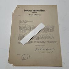 The Texas National Bank Beaumont Texas Letter 1929 picture