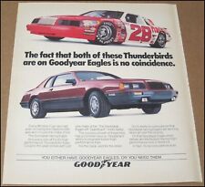1986 Ford Thunderbird Race Car Goodyear Eagle Tire Print Ad Advertisement Eagles picture