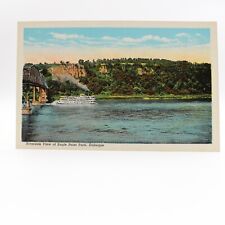 Dubuque Iowa~Riverside View of Eagle Point Park~Paddle Steamer~Postcard picture
