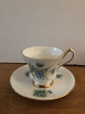 Vintage Society Bone China England Tea Cup & Saucer Blue Cornflower EUC picture