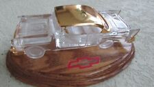 Franklin Mint 1957 Chevy 24% leaded crystal 24K gold trim 4dr hardtop lifts off picture