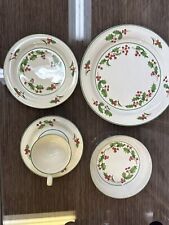 White Christmas South Korean China Set. 11- 5 piece settings w/ additional items picture