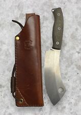 White River Fixed Blade Cleaver Knife w/ Leather Sheath picture