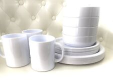 Vintage Ingrid Ltd. Chicago Stackable Melamine Plate Set Bowls Mugs White picture