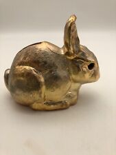 Reed & Barton Bunny Rabbit Coin Bank Piggy Bank Silver Plate Metal Very Clean picture
