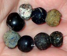 8 Ancient Roman Glass Beads, 1800+ Years Old, 8-9.5mm, #125 picture